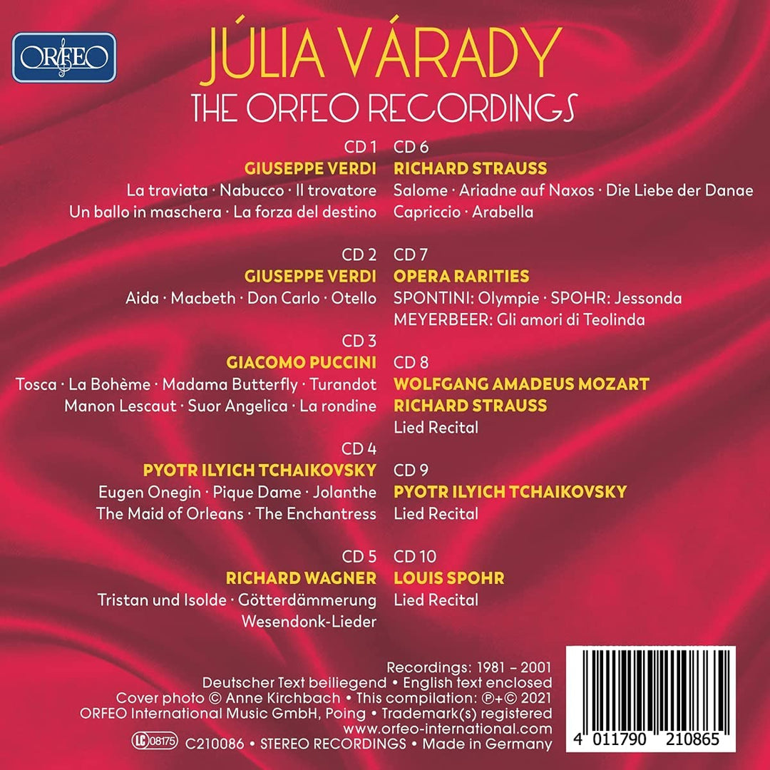 Júlia Várady - Varady: Orfeo Recordings [Verschiedene] [Orfeo: C210086] [Audio CD]