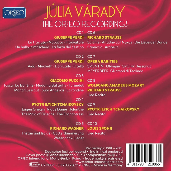 Júlia Várady - Varady: Orfeo Recordings [Verschiedene] [Orfeo: C210086] [Audio CD]