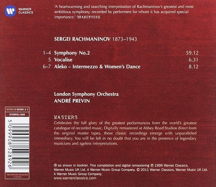Rachmaninow: Symphonie Nr. 2 - EMI Masters [Audio CD]