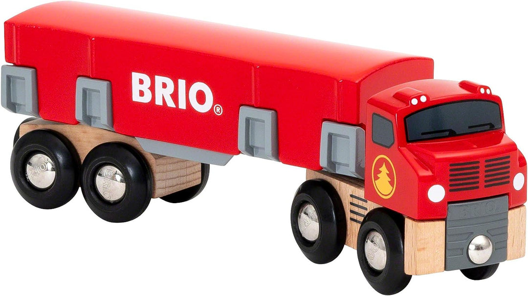 BRIO World Lumber Truck für Kinder ab 3 Jahren – kompatibel mit allen BRIO Eisenbahnsets und Zubehör