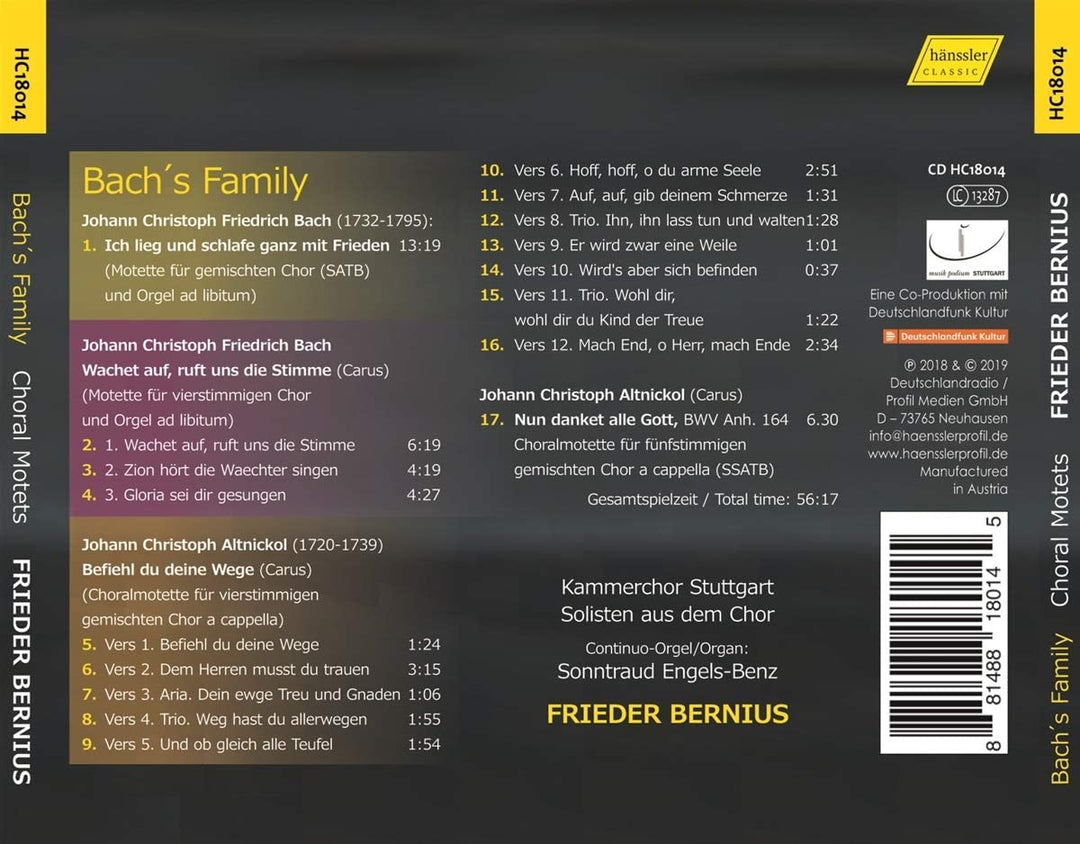 Bach's Family: Choral Motets [Audio CD]