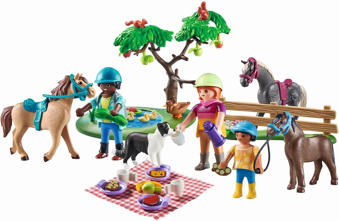 Playmobil 71239 Country Picnic Adventure mit Pferden, Familienpicknick im Grafen