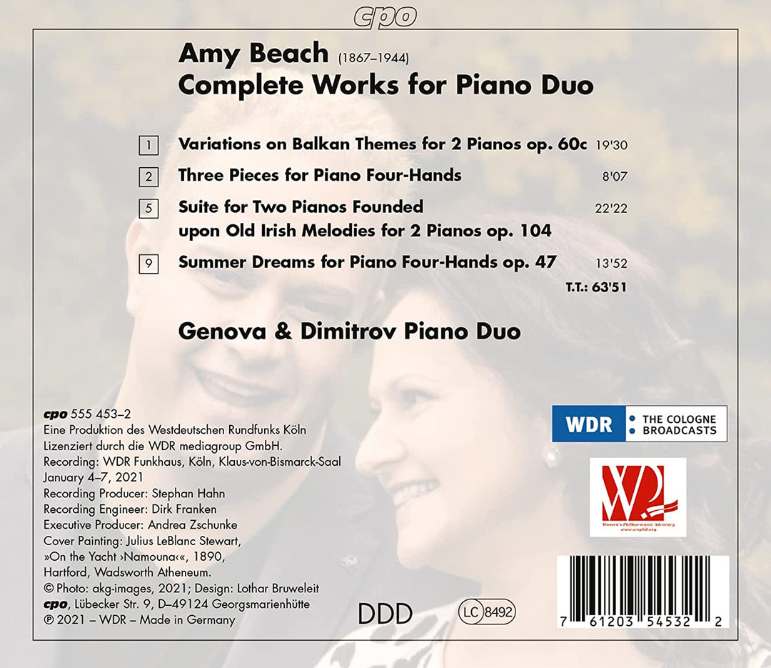 Genova &amp; Dimitrov Piano Duo - Amy Beach: Sämtliche Werke für Klavierduo [Genova &amp; Dimitrov Piano Duo] [Cpo: 555453-2] [Audio CD]