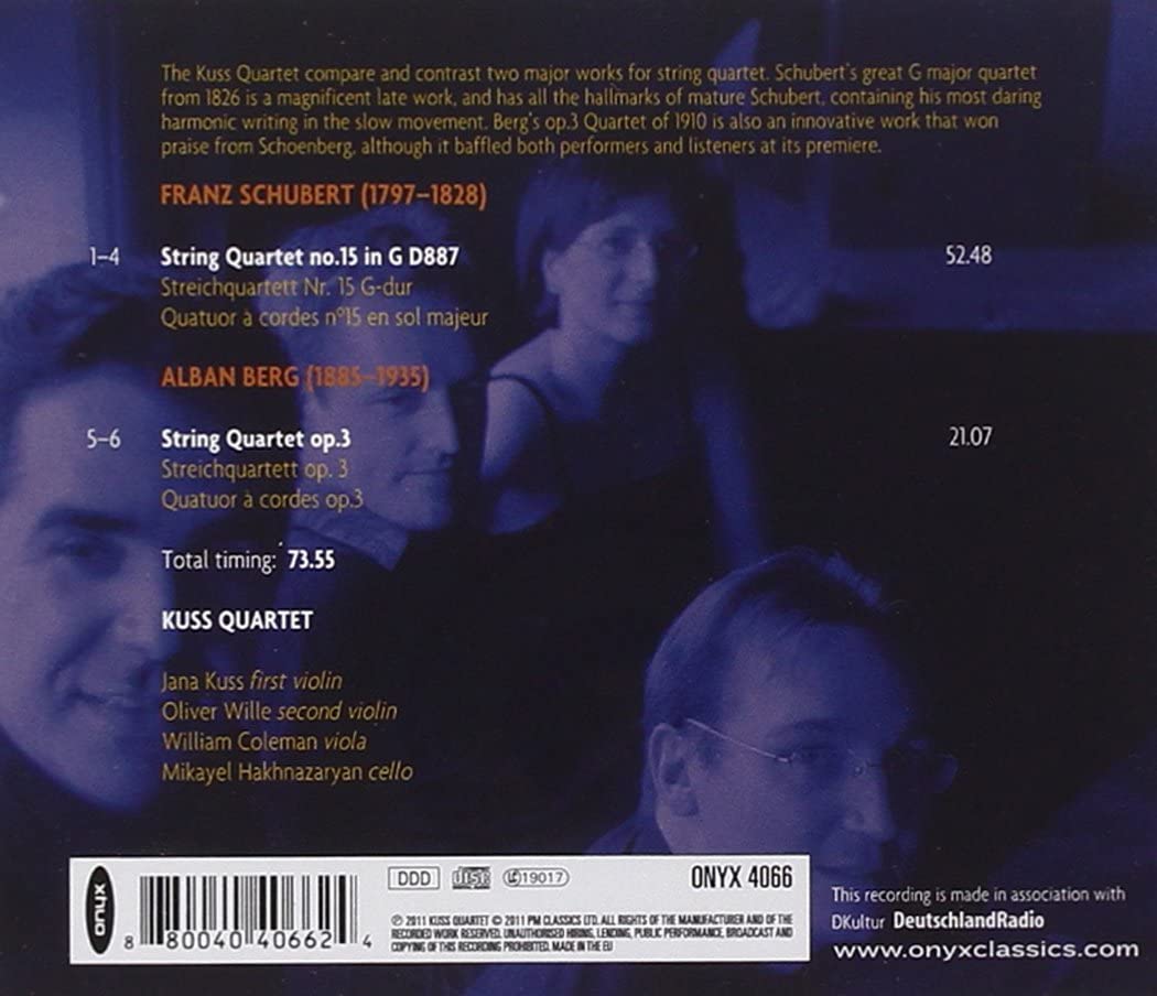 Kuss Quartett - Schubert: Streichquartett 5; Berg: Streichquartett Op.3 [Audio CD]