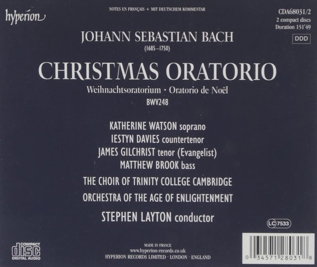 Bach: Christmas Oratorio [Stephen Layton, James Gilchrist, Katherine Watson] [Hyperion A68031/2]