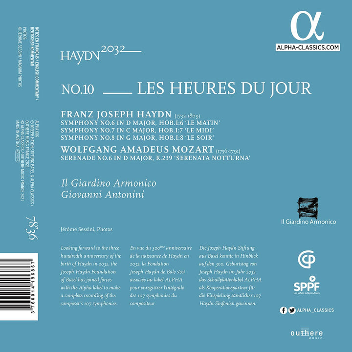 Haydn 2032, Bd. 10: Les heures du jour [Audio-CD]