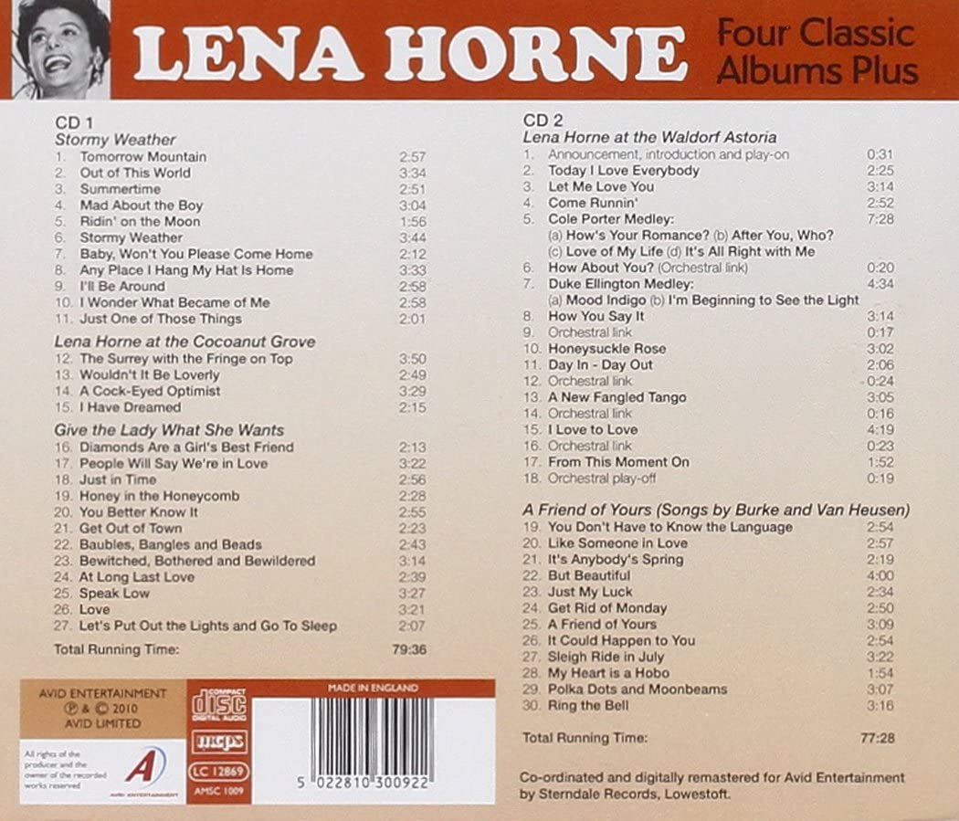 Four Classics Albums Plus (Stormy Weather / Give The Lady What She Wants / At The Waldorf Astoria / A Friend Of Yours) - Lena Horne [Audio CD]