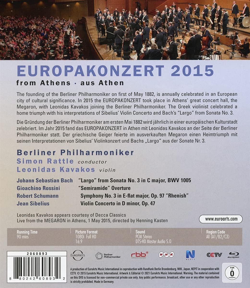 Berliner Philharmoniker - EUROPAKONZERT 2015 aus Athen [Blu-ray] [2021]