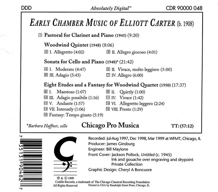 Frühe Kammermusik von Elliott Carter [Audio-CD]