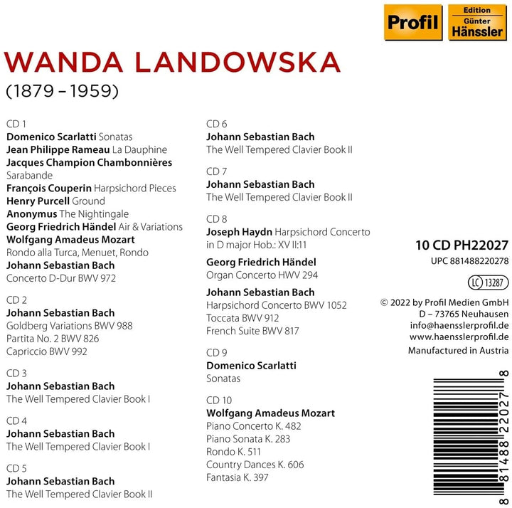 Wanda Landowska Plays [Audio CD]