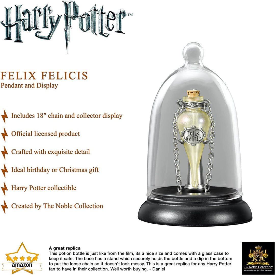 The Noble Collection Harry Potter Felix Felicis Anhänger und Display – inklusive 18-Zoll-Kette und Sammlerdisplay – offiziell lizenzierte Filmset-Filmreplik als Schmuckgeschenke