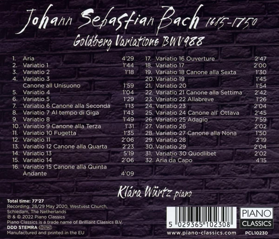 JS Bach: Goldberg-Variationen [Audio-CD]