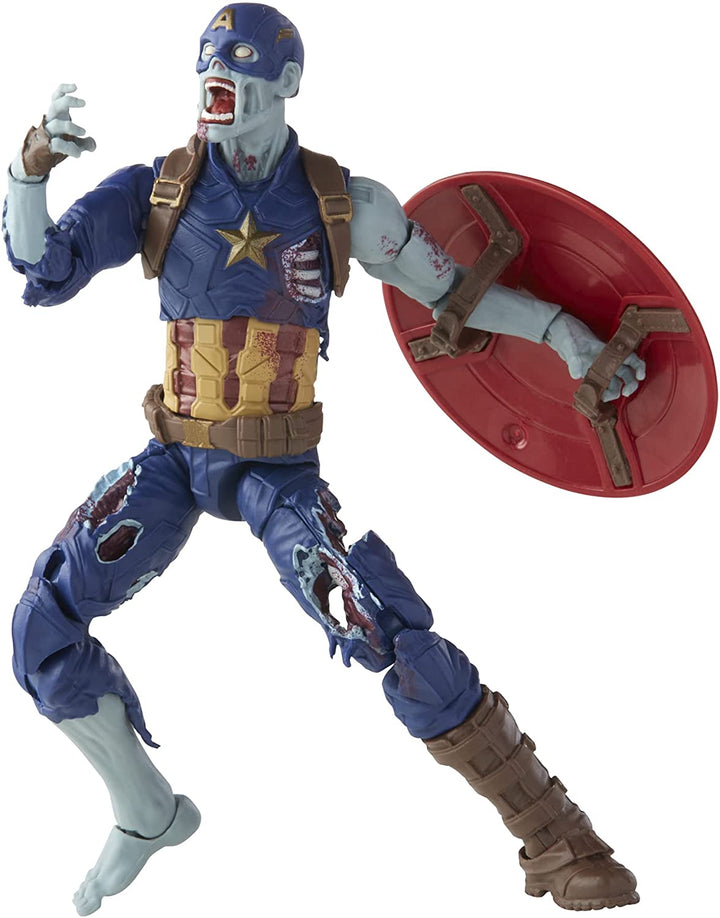 Marvel Legends Series 6-Zoll-Actionfigur Spielzeug Zombie Captain America, Premium-Design, 1 Figur und 1 Zubehör mehrfarbig, F0330