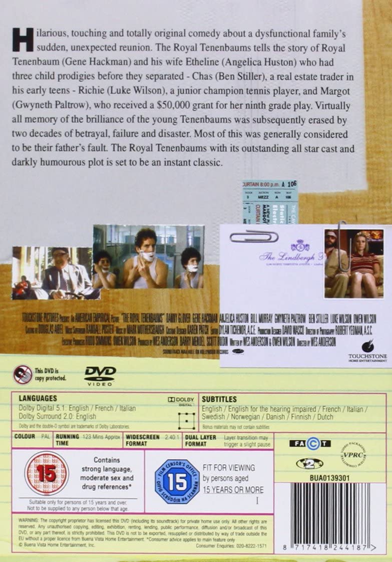 The Royal Tenenbaums - Drama/Komödie-Drama [DVD]