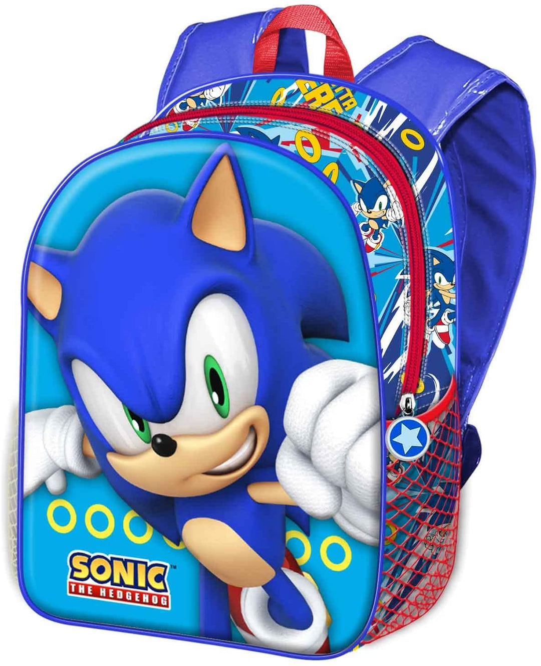 Sega-Sonic Fast-Small 3D Rucksack, Blau
