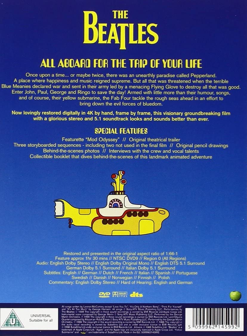Yellow Submarine [1968] [2012] - Musical/Adventure  [DVD]