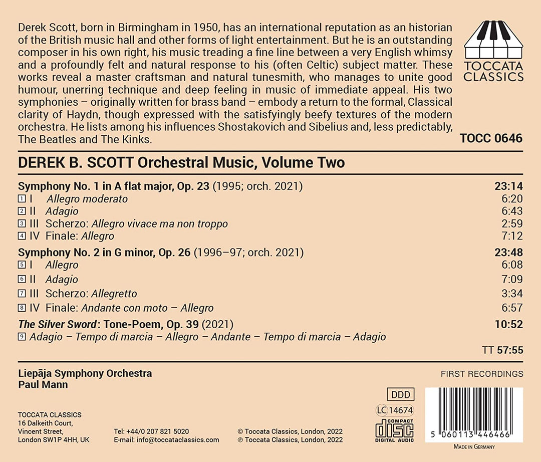 Scott: Orchestral Music Vol.2 [Liep?ja Symphony Orchestra; Paul Mann] [Audio CD]