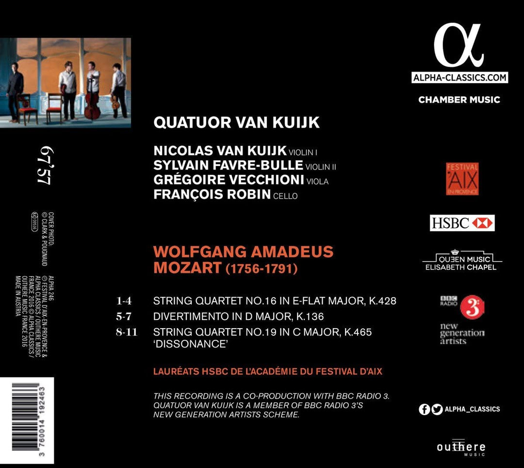 Van Kuijk Quartett – Mozart: Streichquartette Nr. 16 und 19 [Audio-CD]