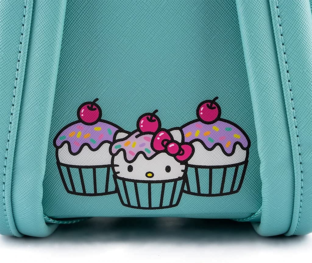 Loungefly Sanrio Hello Kitty Cupcake Erwachsene Damen Umhängetasche mit doppeltem Riemen