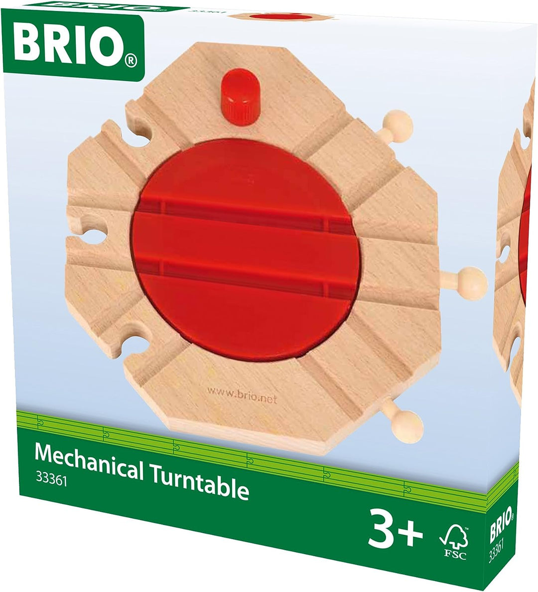 Mechanische Drehscheibe von BRIO, Holzeisenbahnschiene für Kinder ab 3 Jahren – kompatibel mit allen BRIO-Eisenbahnsets und Zubehör