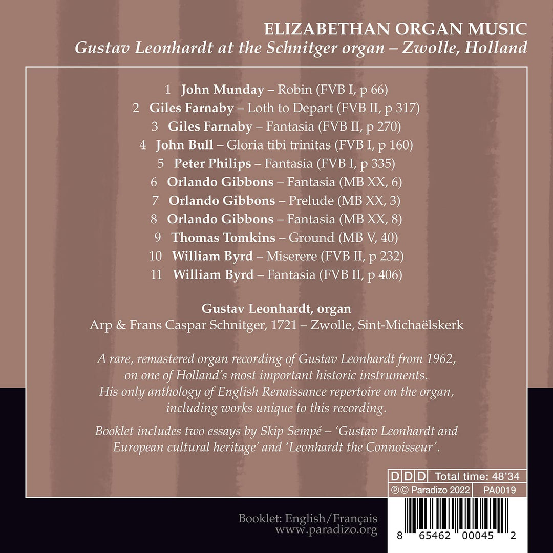 Elisabethanische Orgelmusik [Audio-CD]