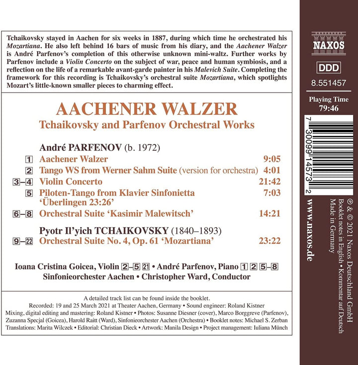 Ioana Cristina Goicea – Tschaikowsky: Aachener Walzer [Ioana Cristina Goicea; André Parfenov; Sinfonieorchester Aachen; Christopher Ward] [Naxos: 8551457] [Audio CD]