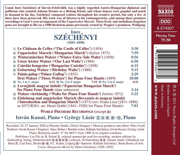 Szechenyi: Walzer [Istvn Kassai; Lzr Gyrgy] [Naxos: 8574307] [Audio CD]