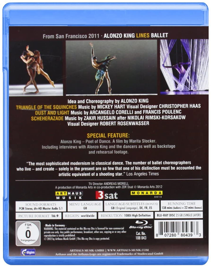 Alonzo King Lines Ballet Feat Music Of Francis Poulenc, Arcangelo Corelli, Mickey Hart, Zakir Hussain [2012] - [Blu-Ray]