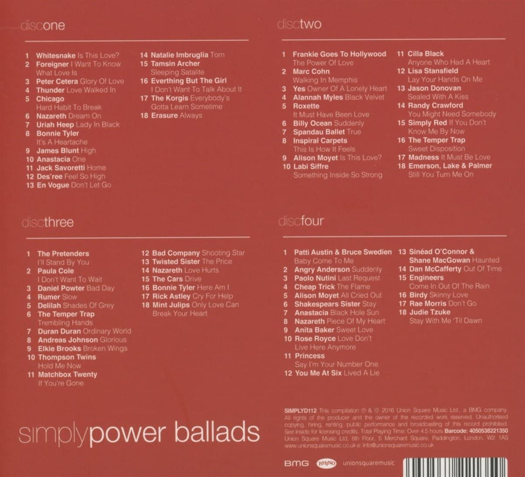 Simply Power Ballads [Audio-CD]