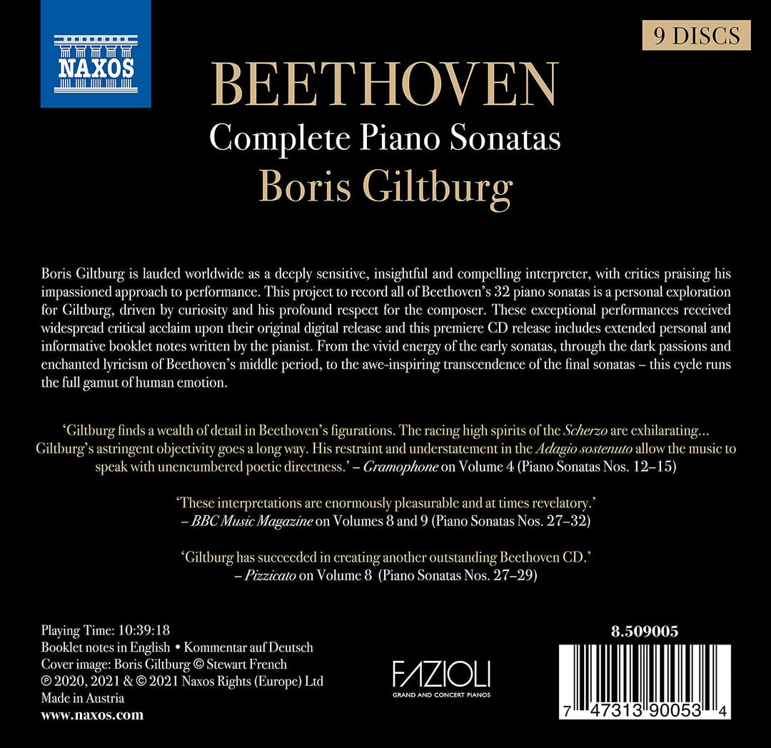 Beethoven: Piano Sonatas [Boris Giltburg] [Naxos: 8509005] [Audio CD]