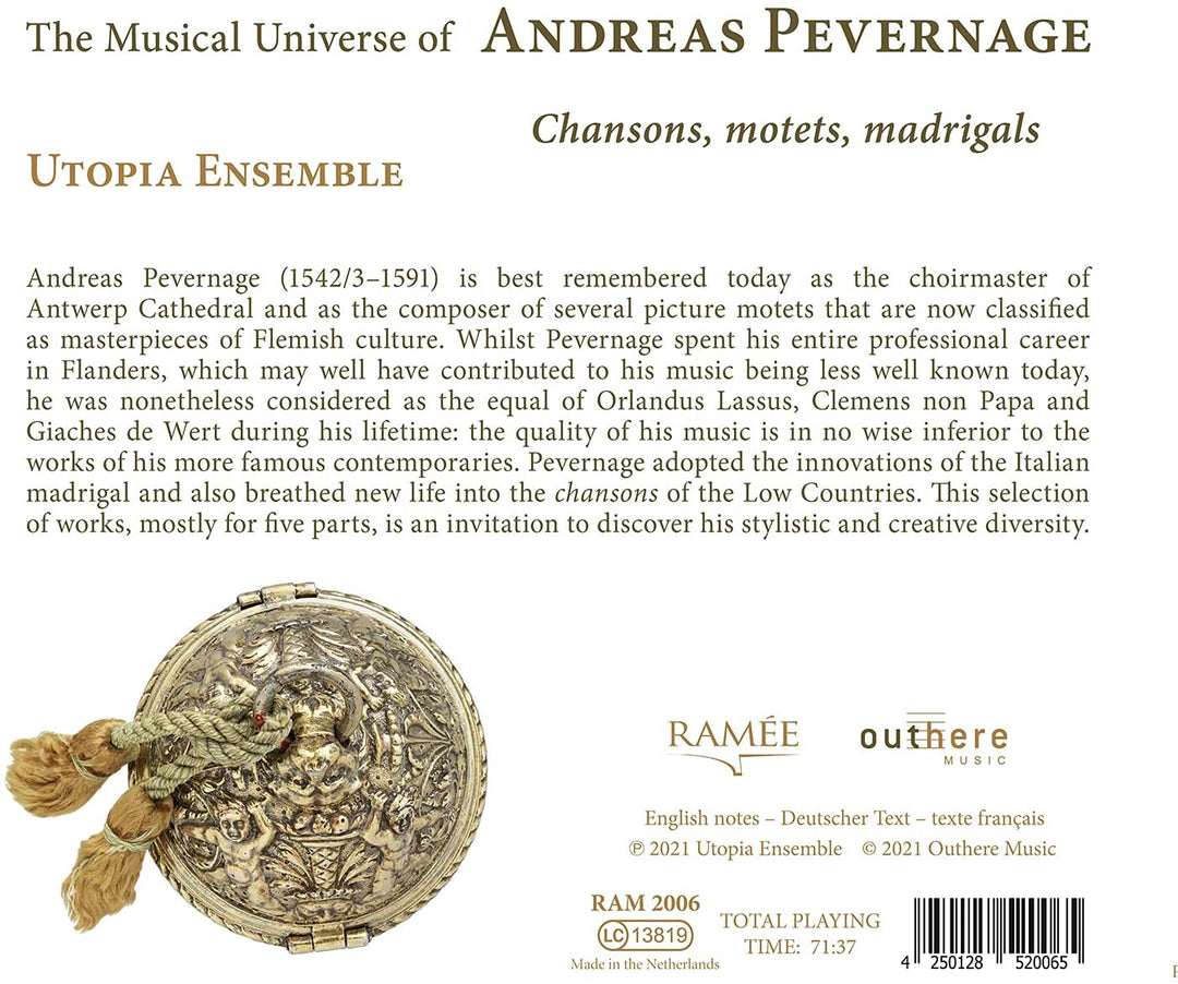 Utopia Ensemble – Das musikalische Universum von Andreas Pevernage [Audio-CD]