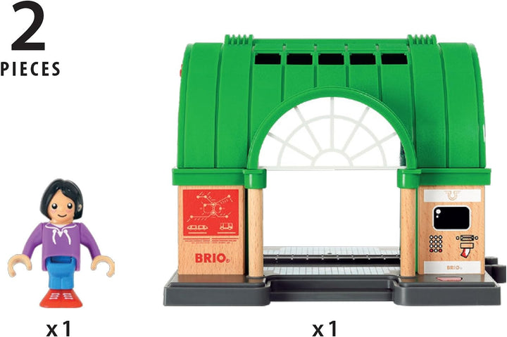 BRIO World Hauptbahnhof für Kinder ab 3 Jahren – kompatibel mit allen BRIO Eisenbahnsets und Zubehör