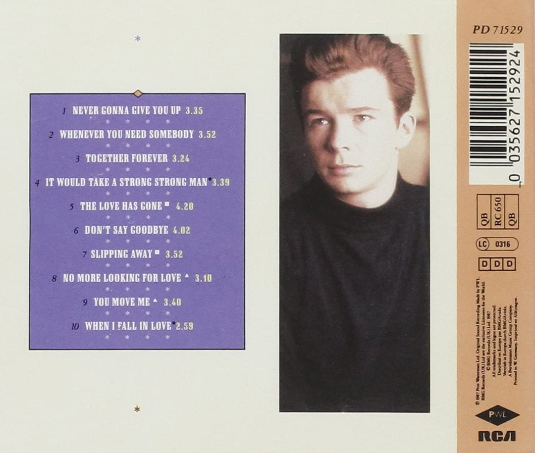 Rick Astley – Whenever You Need Somebody (1987) [Audio-CD]