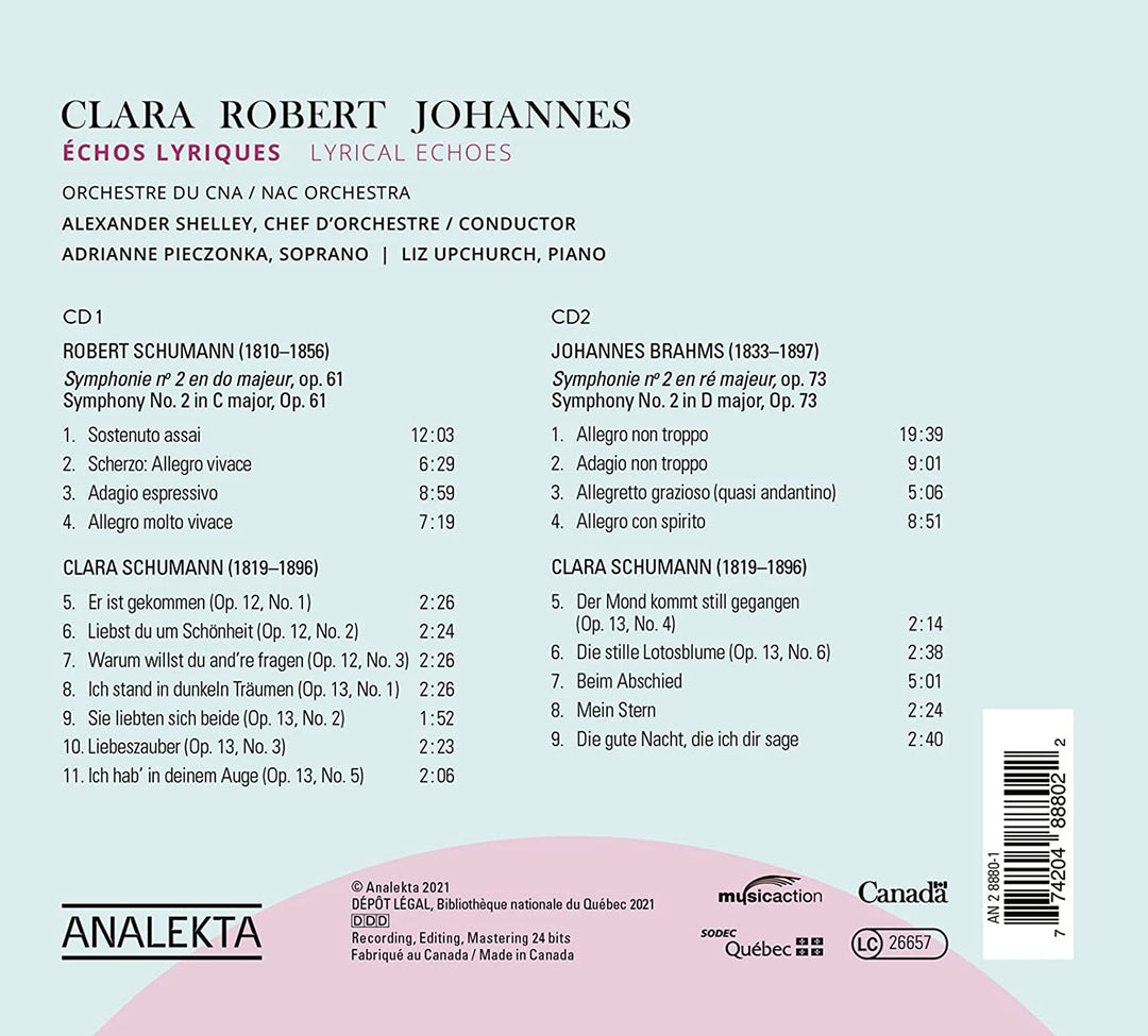 Clara-Robert-Johannes: Lyrische Echos [Audio-CD]