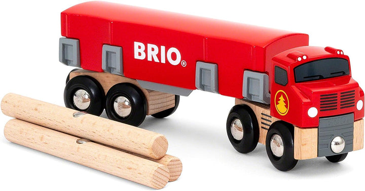 BRIO World Lumber Truck für Kinder ab 3 Jahren – kompatibel mit allen BRIO Eisenbahnsets und Zubehör