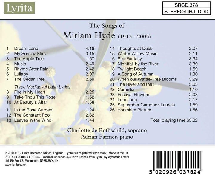 Die Lieder von Miriam Hyde [Audio-CD]