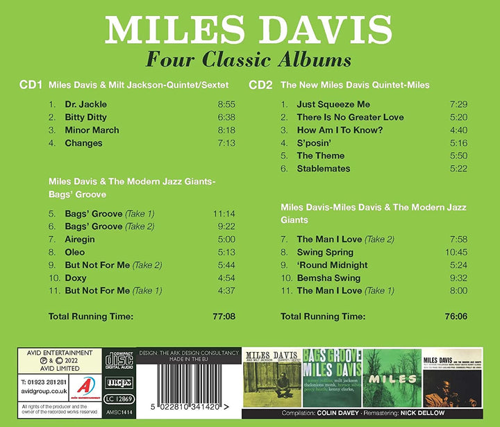 Miles Davis – Vier klassische Alben (Quintett – Sextett / Bags‘ Groove / Miles / Miles Davis &amp; The Modern Jazz Giants) [Audio-CD]