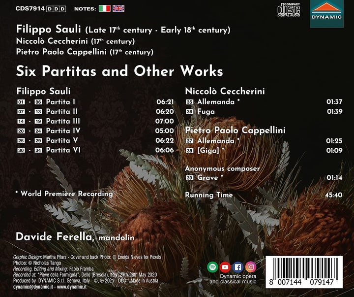 Six Partitas And Other Works [Davide Ferella] [Dynamic S7914] [Audio CD]