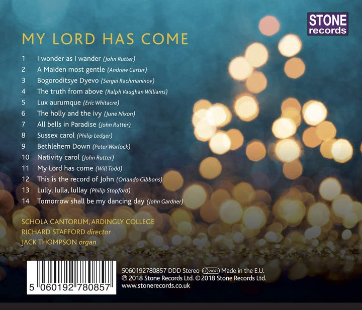 Ralph Vaughan Williams – My Lord Has Come [Ardingly College Schola Cantorum] [Stone Records: 5060192780857] [Audio-CD]