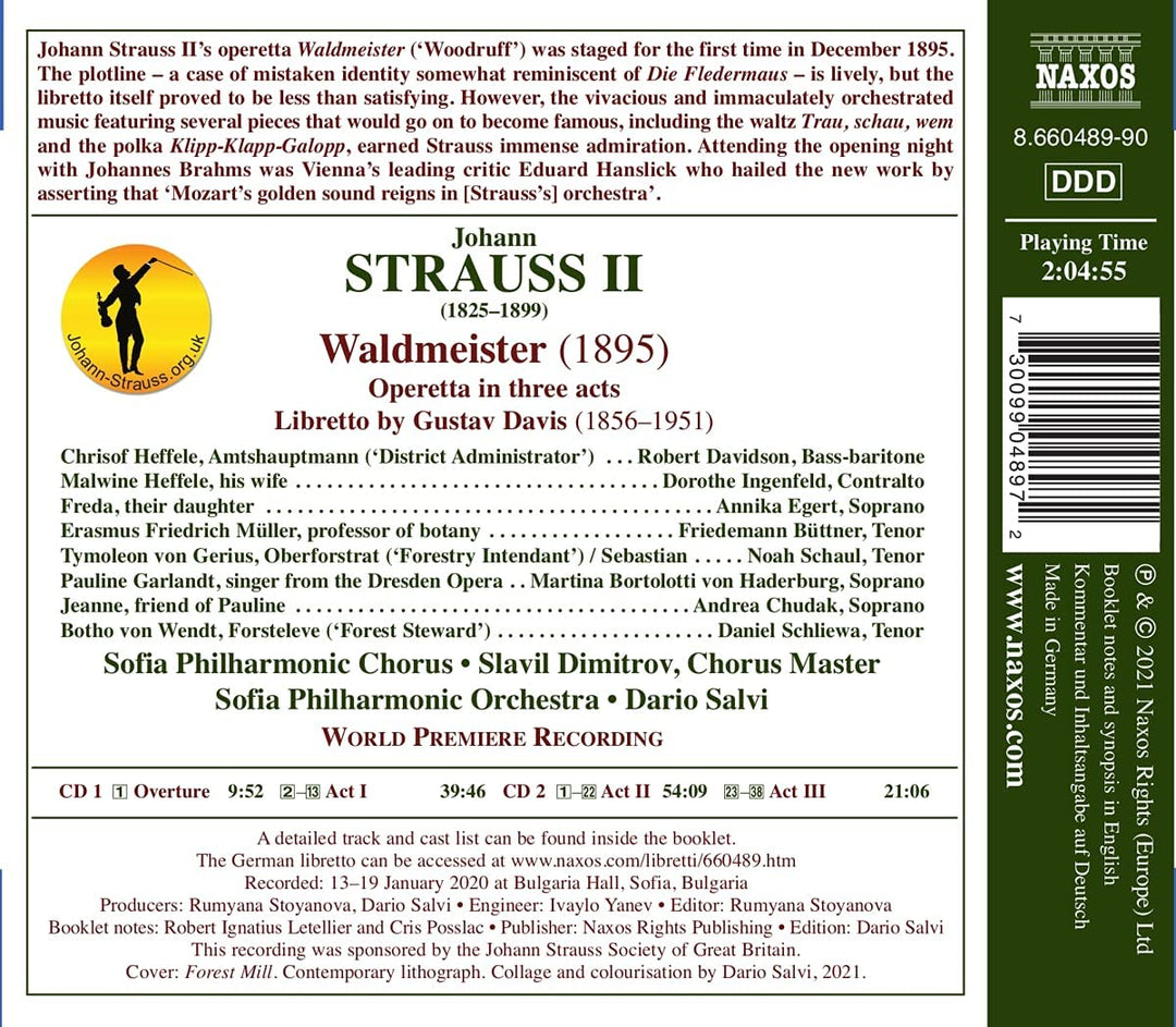 Robert Davidson - Strauss Ii: Waldmeister [Verschiedene] [Naxos: 8660489-90] [Audio CD]