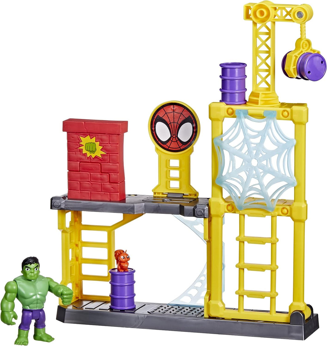 Hasbro Marvel Spidey and His Amazing Friends Hulk’s Smash Yard Pre-school Toy, Hulk Playset