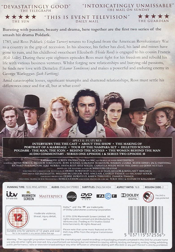 Poldark – Serie 1-2 [2016] – Drama [DVD]