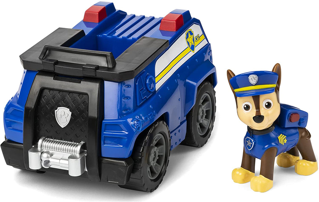 PAW Patrol, Chases Patrouillenkreuzerfahrzeug mit Sammelfigur, für Kinder im Alter