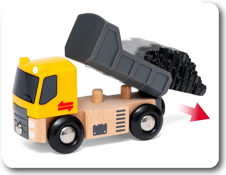 BRIO World Construction Vehicles Zugset für Kinder ab 3 Jahren – kompatibel