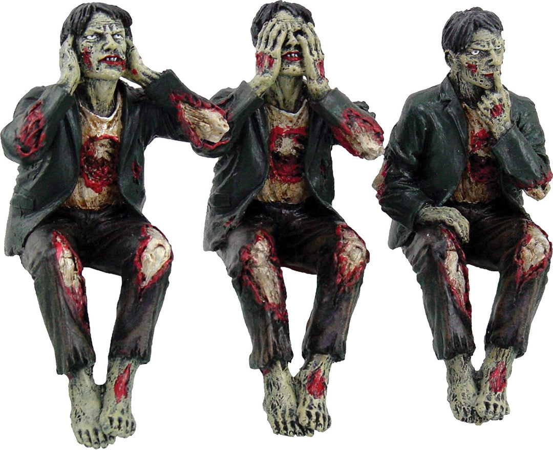 Nemesis Now See No, Hear No, Speak No Evil Zombies-Figur, schwarz, 10 cm, Kunstharz