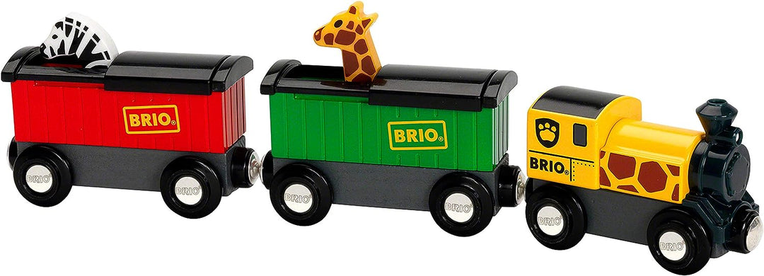 BRIO World – Safari-Zug für Kinder ab 3 Jahren – kompatibel mit allen BRIO-Eisenbahnsets und Zubehör