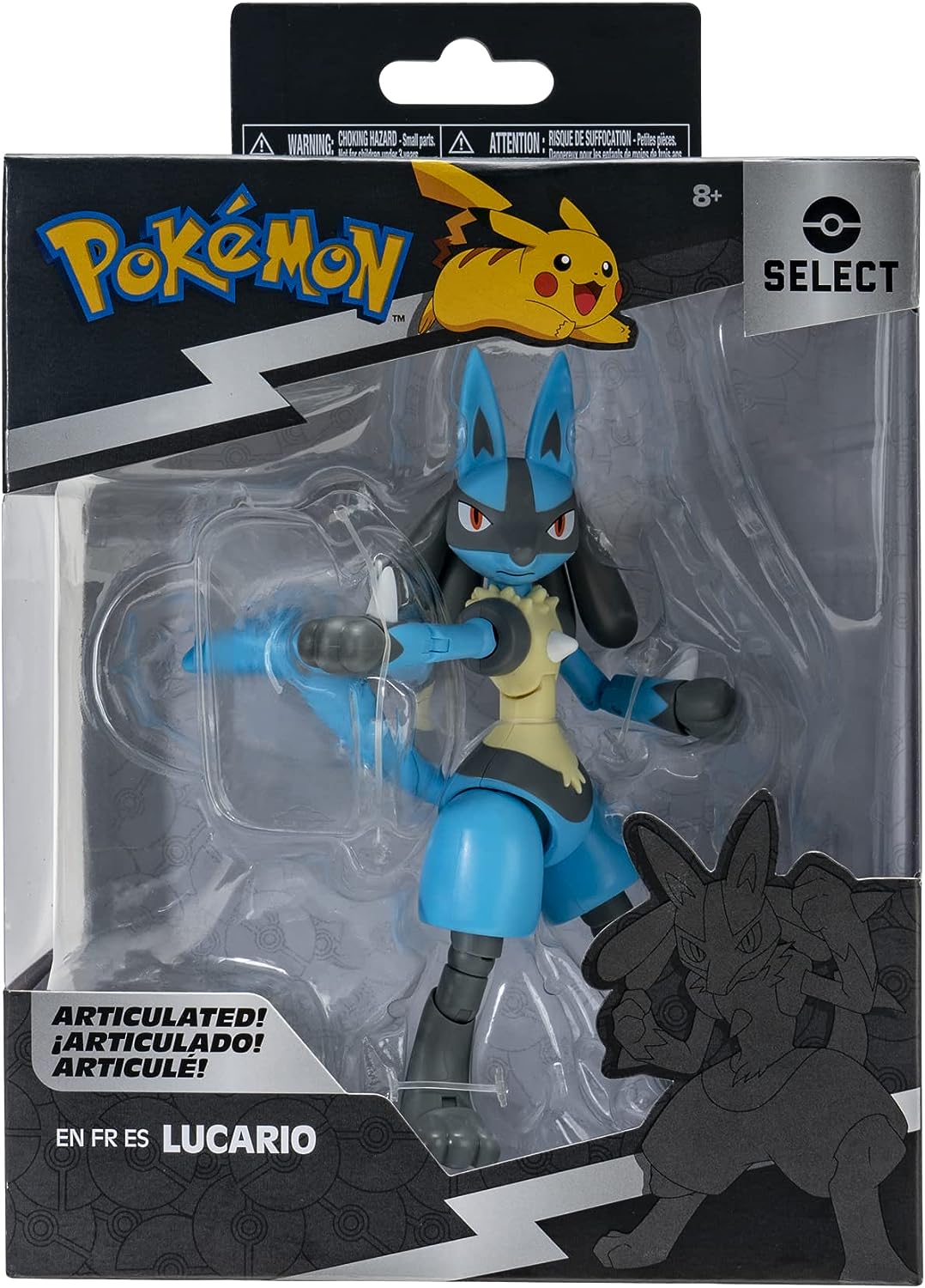 Pokémon 6" Select Super-Articulated Lucario Figure mit 15 Artikulationspunkten