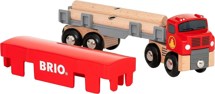 BRIO World Lumber Truck für Kinder ab 3 Jahren – kompatibel mit allen BRIO Eisenbahnsets und Zubehör