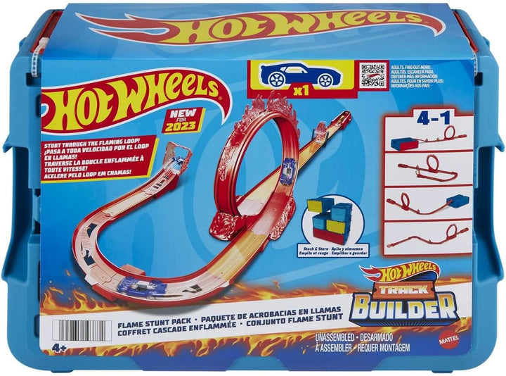 ?Hot-Wheels-Schienenset, Feuer-Schienenset &amp; 1 Hot-Wheels-Auto, 16 Gleisbauteile