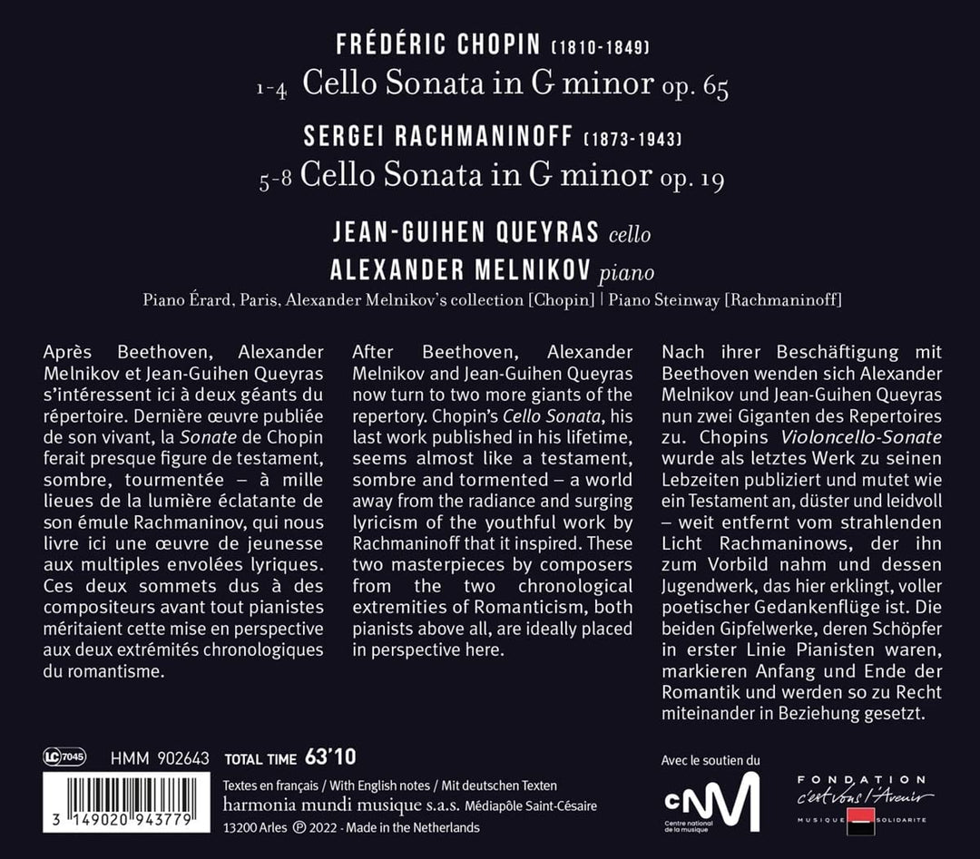 Queyras,Jean-Guihen - Chopin/Rachmaninoff: Cellosonaten [Audio CD]